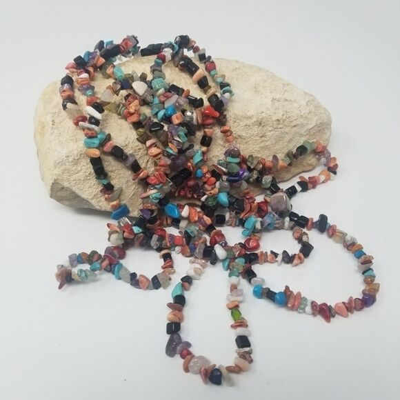 One Strand Assorted Agate Chips - Picture 5 of 5